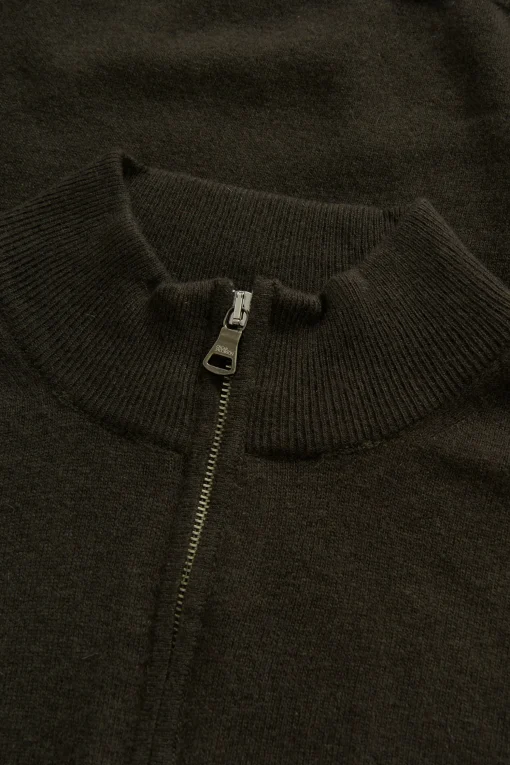 Regular Fit Half Zip Soft Wool Cashmere Sweater