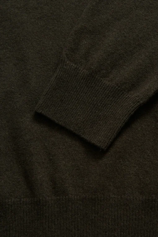 Regular Fit Half Zip Soft Wool Cashmere Sweater