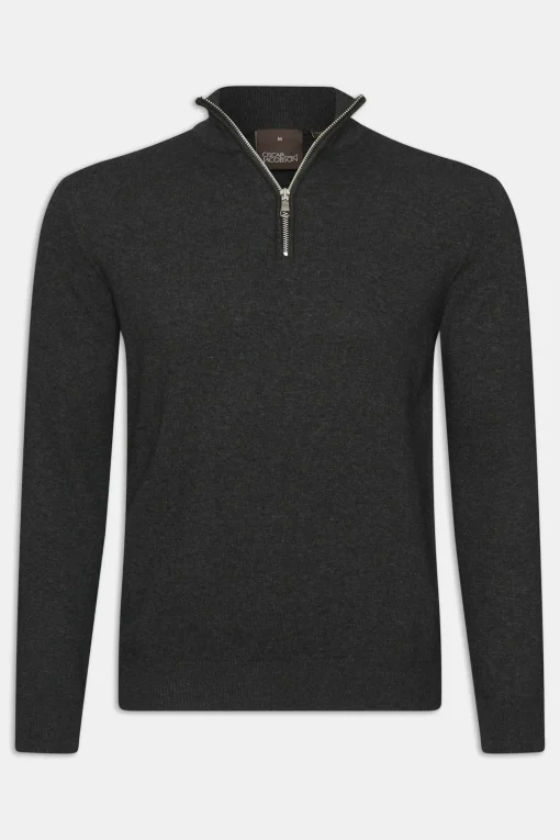 Regular Fit Half Zip Soft Wool Cashmere Sweater