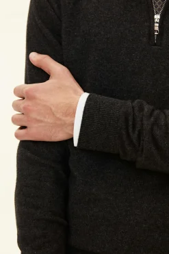 Regular Fit Half Zip Soft Wool Cashmere Sweater
