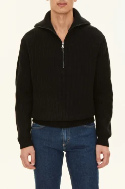 Regular Fit Heavy Knit Half Zip Sweater