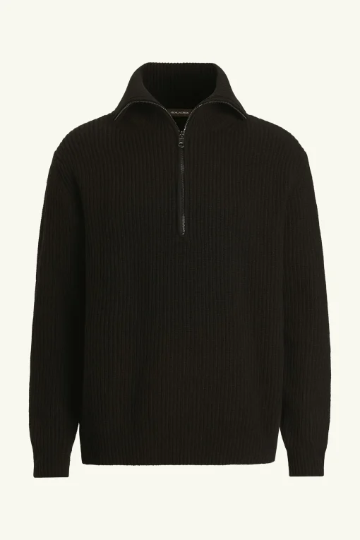 Regular Fit Heavy Knit Half Zip Sweater