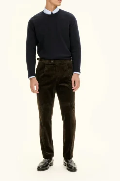 Regular Fit High Waist Corduroy Trousers