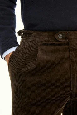 Regular Fit High Waist Corduroy Trousers