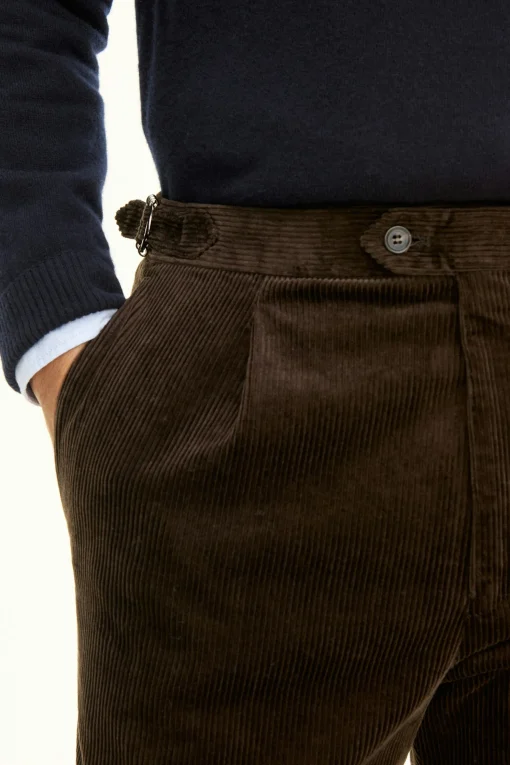 Regular Fit High Waist Corduroy Trousers