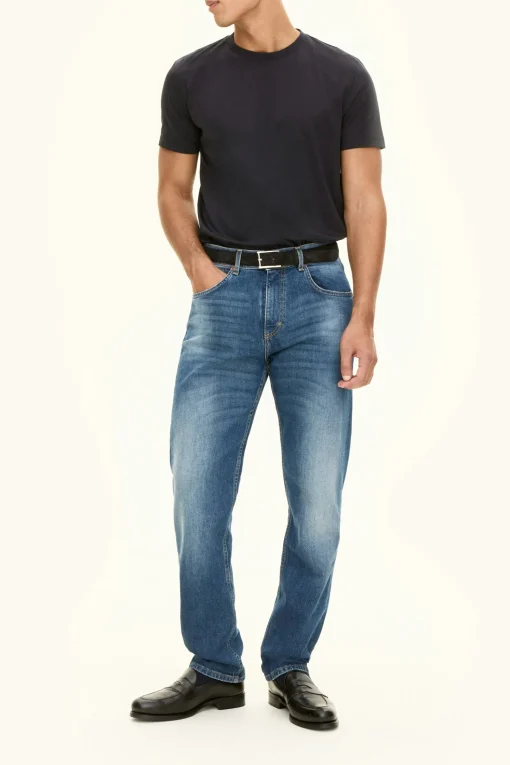 Regular Fit High Waist Denim Trousers