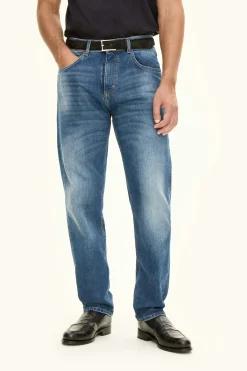 Regular Fit High Waist Denim Trousers