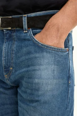 Regular Fit High Waist Denim Trousers