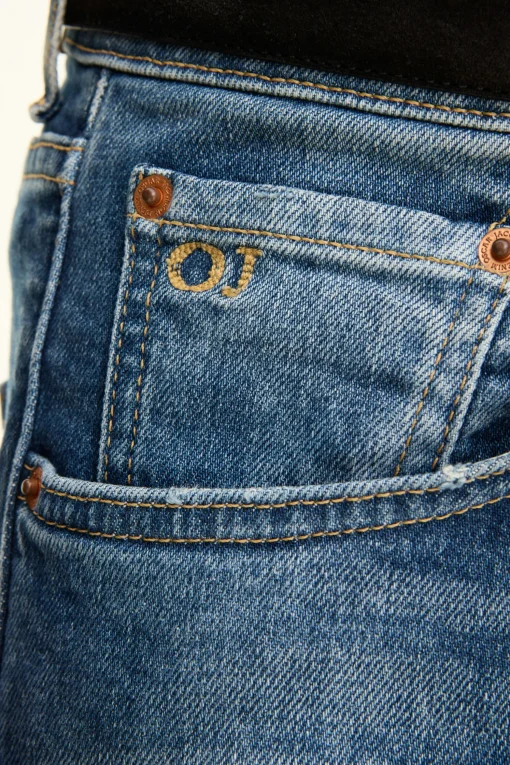 Regular Fit High Waist Denim Trousers