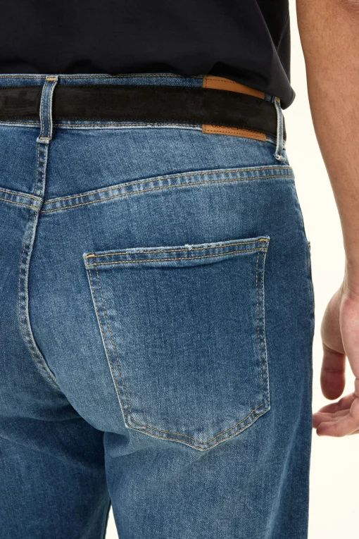 Regular Fit High Waist Denim Trousers