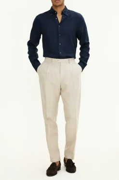 Regular Fit High Waist Linen Trousers