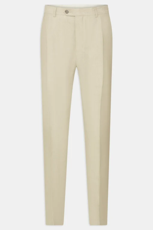 Regular Fit High Waist Linen Trousers