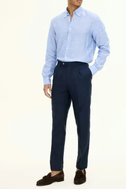 Regular Fit High Waist Linen Trousers