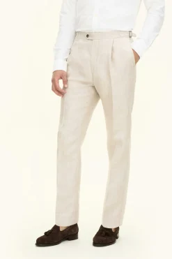 Regular Fit High Waist Linen Trousers