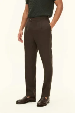 Regular Fit High Waist Linen Trousers