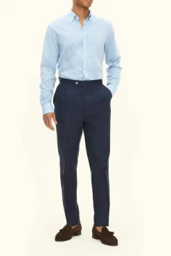 Regular Fit High Waist Linen Trousers