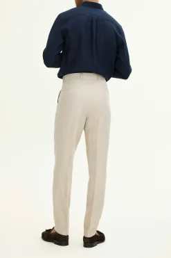 Regular Fit High Waist Linen Trousers