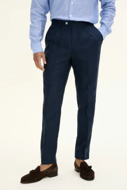Regular Fit High Waist Linen Trousers