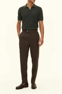 Regular Fit High Waist Linen Trousers