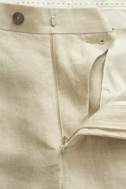Regular Fit High Waist Linen Trousers