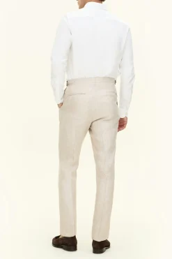 Regular Fit High Waist Linen Trousers