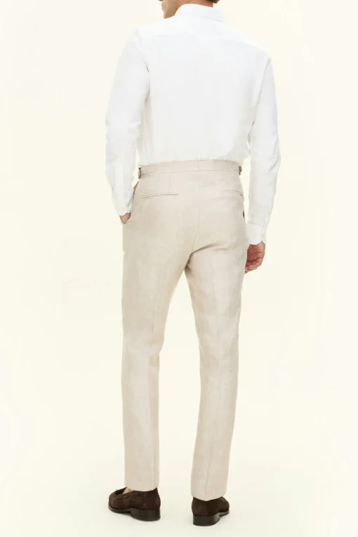 Regular Fit High Waist Linen Trousers