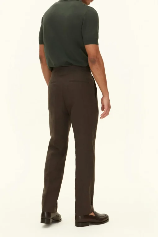 Regular Fit High Waist Linen Trousers