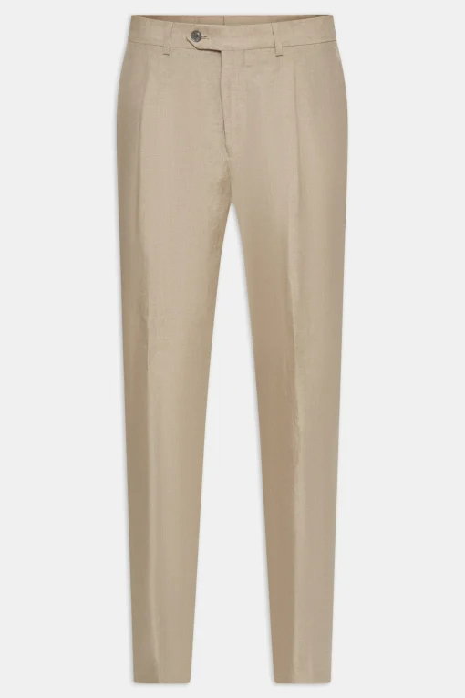 Regular Fit High Waist Linen Trousers