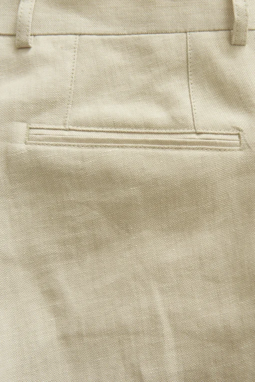 Regular Fit High Waist Linen Trousers