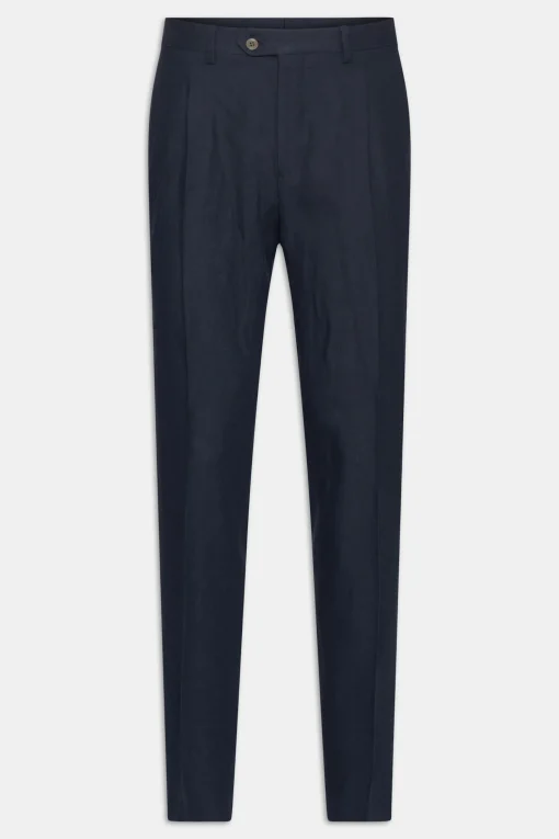 Regular Fit High Waist Linen Trousers
