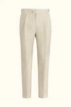 Regular Fit High Waist Linen Trousers