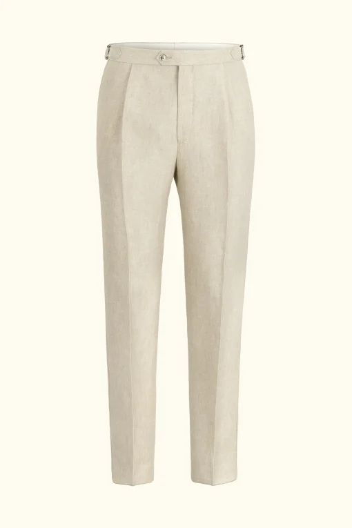 Regular Fit High Waist Linen Trousers