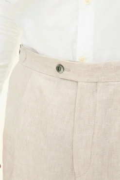 Regular Fit High Waist Linen Trousers