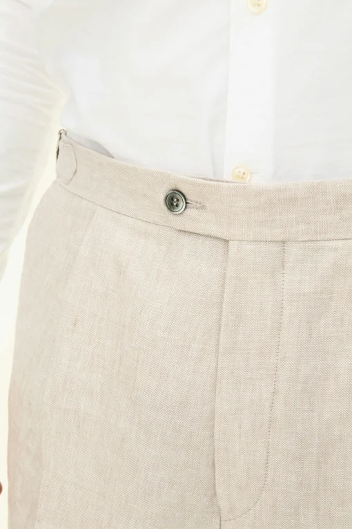 Regular Fit High Waist Linen Trousers