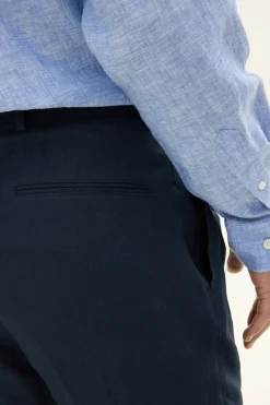 Regular Fit High Waist Linen Trousers
