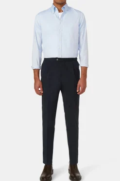 Regular Fit High Waist Microstructure Trousers