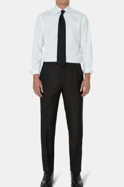 Regular Fit High Waist Microstructure Trousers