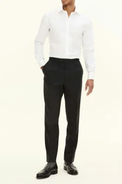 Regular Fit High Waist Microstructure Trousers