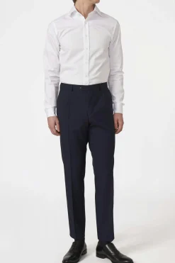 Regular Fit High Waist Microstructure Trousers