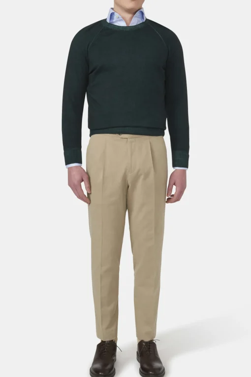 Regular Fit High Waist Microstructure Trousers