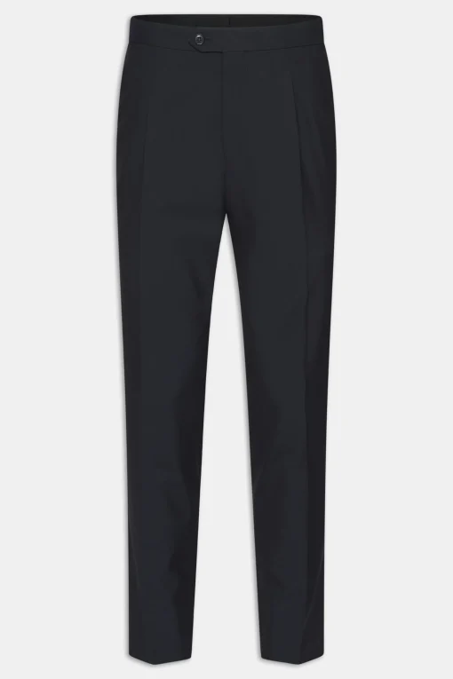 Regular Fit High Waist Microstructure Trousers