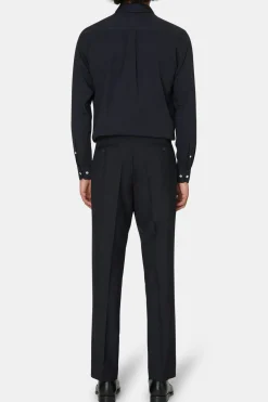 Regular Fit High Waist Microstructure Trousers