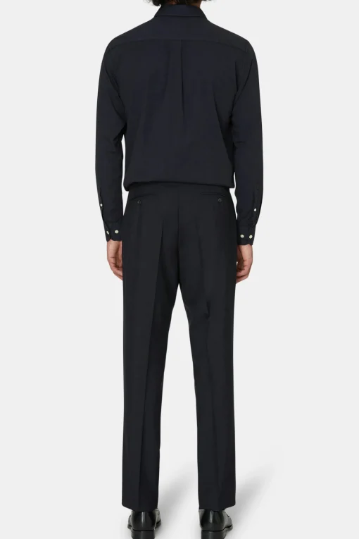 Regular Fit High Waist Microstructure Trousers