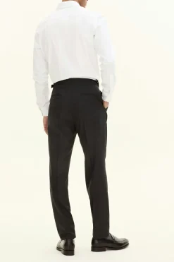 Regular Fit High Waist Microstructure Trousers
