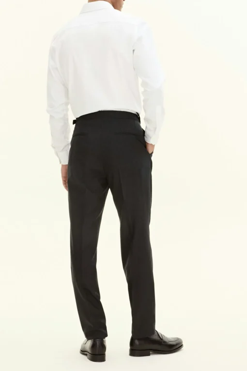 Regular Fit High Waist Microstructure Trousers
