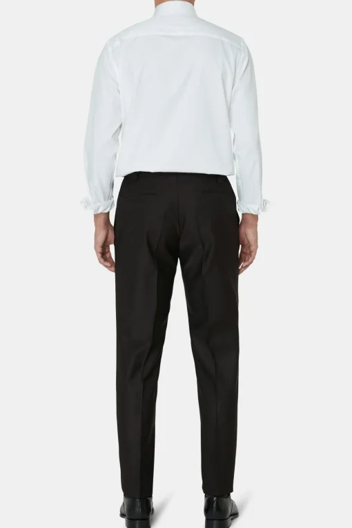 Regular Fit High Waist Microstructure Trousers