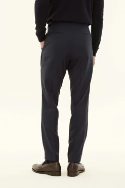 Regular Fit High Waist Microstructure Trousers