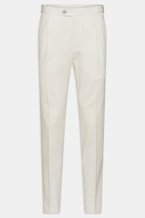 Regular Fit High Waist Microstructure Trousers