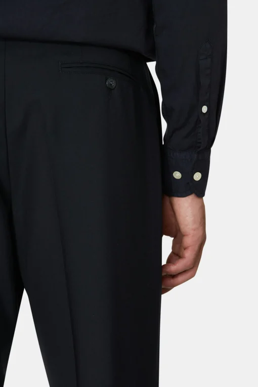 Regular Fit High Waist Microstructure Trousers
