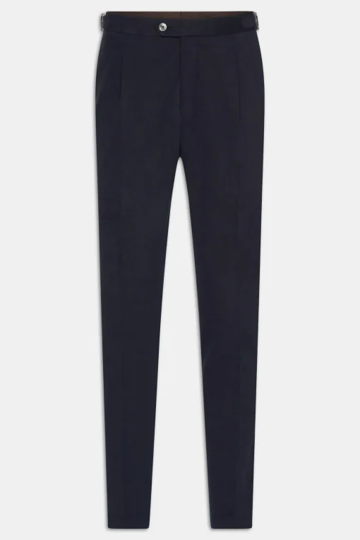 Regular Fit High Waist Microstructure Trousers